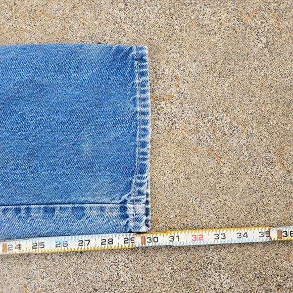 Vtg DICKIES Logo Patch Faded Workwear Double Knee Denim Jeans Tagged 36 x 32 - Picture 8 of 8